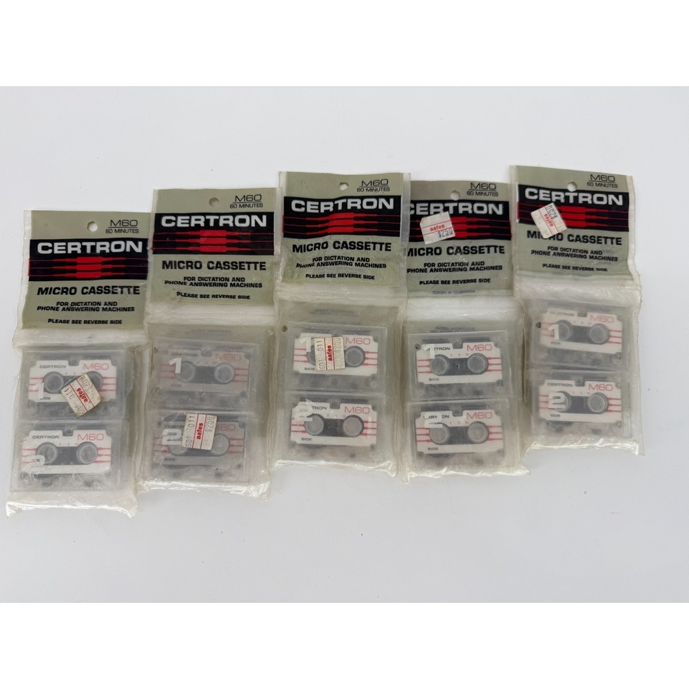 Certron M60 Micro Cassette 60 Minute Dictation Answering Machines Tape Lot of 10